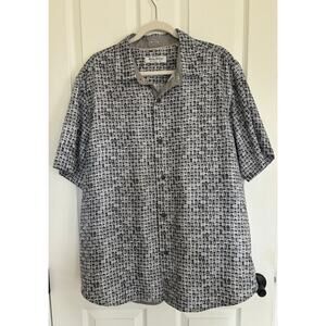 Tommy Bahama The Coconut Point XL Black Short Sleeve Button Down Shirt Black